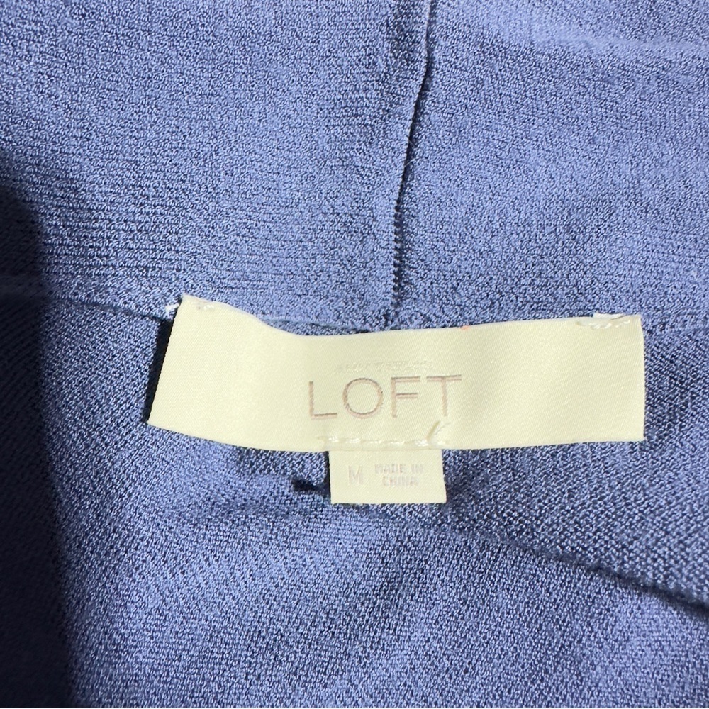 👉LOFT Open Front Long Sleeve Cardigan | Women's | Periwinkle Blue | Size: Medium - Picture 3 of 6